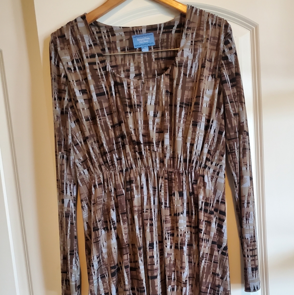 Simply Vera Wang Brown Fit & Flare Size S Dress